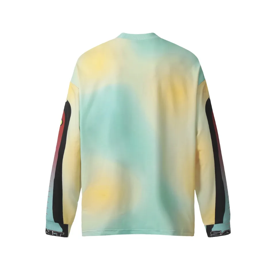 Saint michael tears all-over printed long-sleeved vintage autumn and winter T-shirt Style number: 117 Size: M L XL Wholesale price: 136 Color: blue yellow